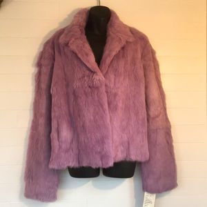NWT jacket Cerrucci lavender rabbit fur